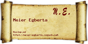 Meier Egberta névjegykártya